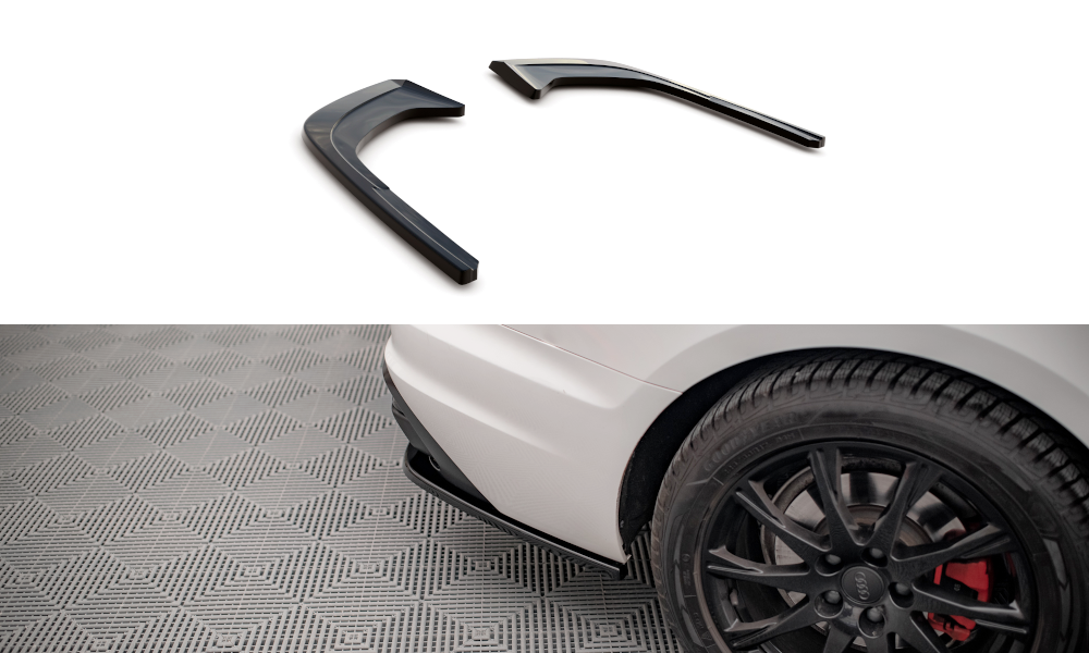 Maxton Design Heck Ansatz Flaps Diffusor für Audi A4 B9 Facelift schwarz Hochglanz