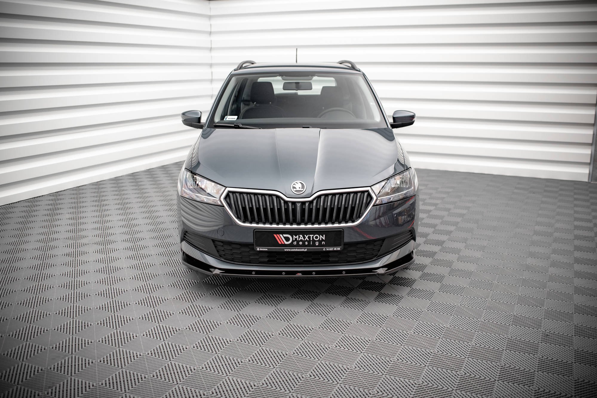 Maxton Design Front Ansatz für Skoda Fabia Mk3 Facelift schwarz Hochglanz