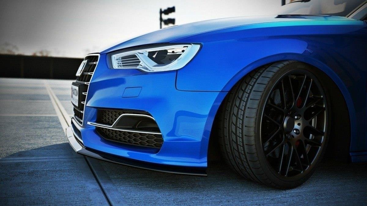 Maxton Design Front diffusor V.1 Audi S3 / A3 S-Line 8V Limousine / Cabrio schwarz Hochglanz