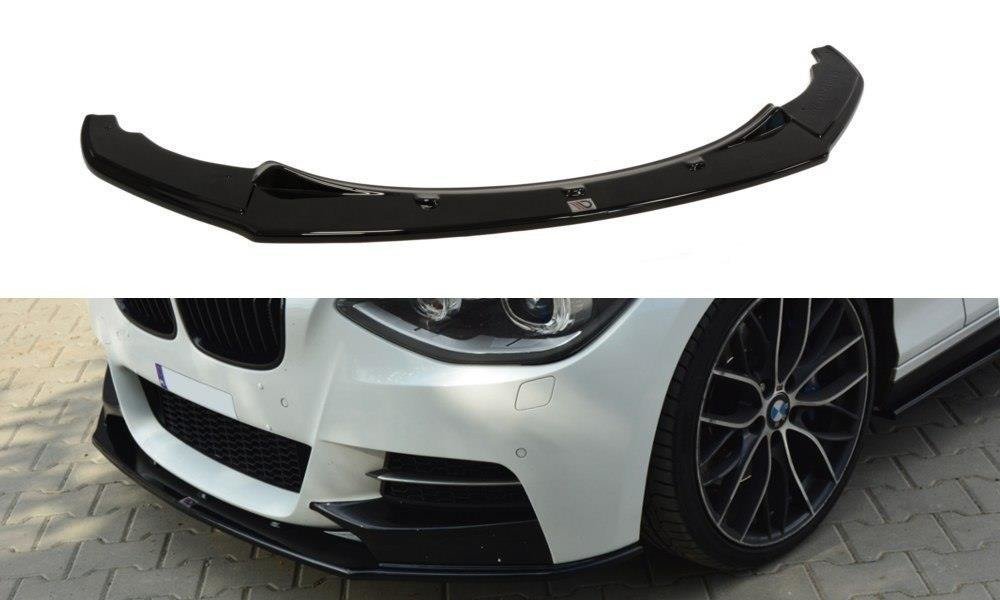 Maxton Design Front Ansatz für BMW 1er F20/F21 M-Power (vor Facelift) schwarz Hochglanz