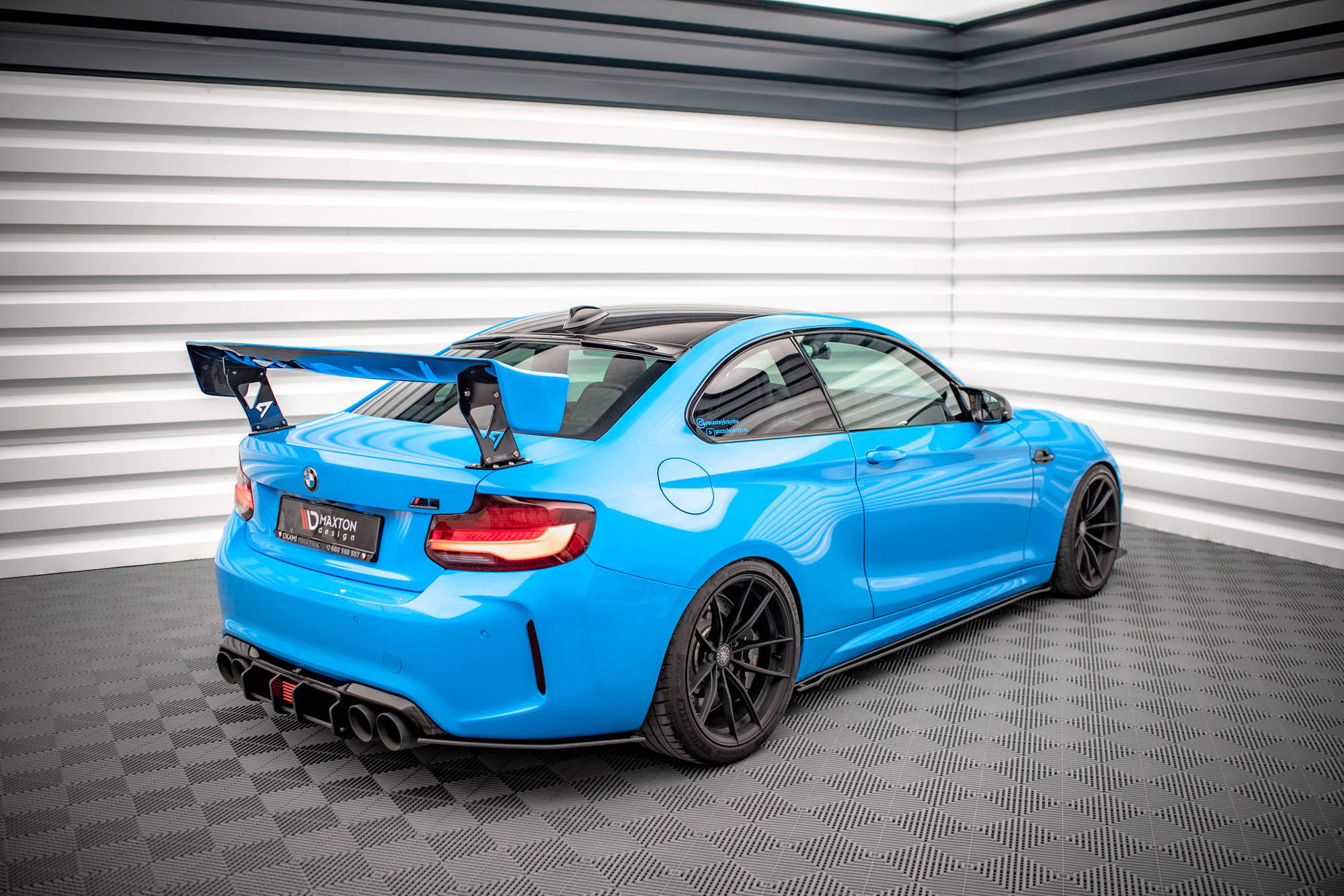 Maxton Design Heckscheiben Spoiler für BMW M2 F87 schwarz Hochglanz