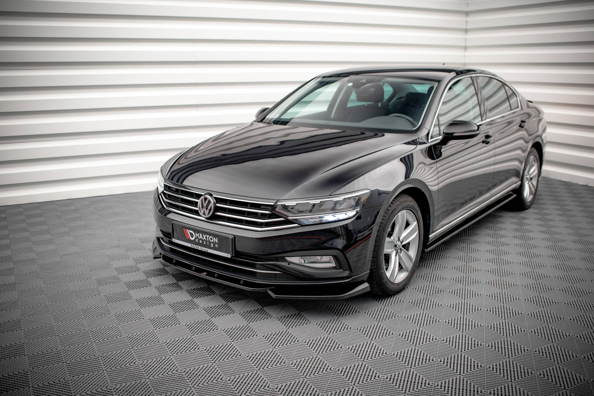 Maxton Design Seitenschweller Ansatz für Volkswagen Passat B8 Facelift schwarz Hochglanz