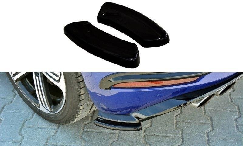 Maxton Design Heck Ansatz Flaps Diffusor für VW Golf 7 R / R-Line Facelift schwarz Hochglanz