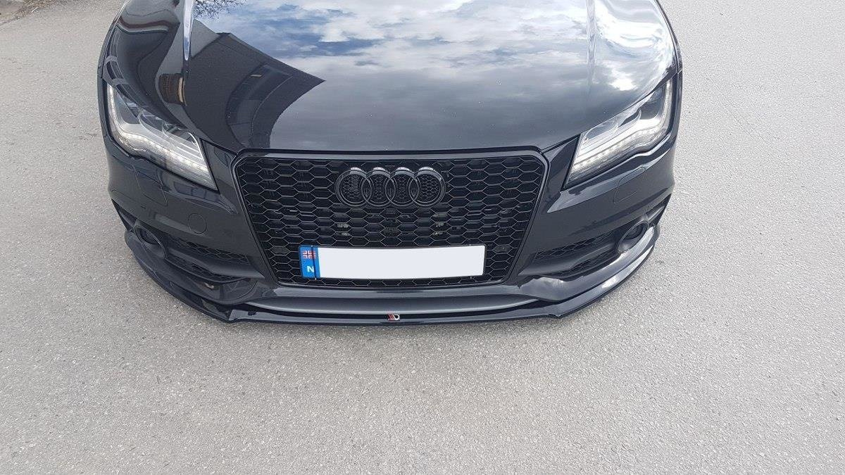 Maxton Design Front Ansatz V.1 für Audi A7 Mk1 S-Line schwarz Hochglanz