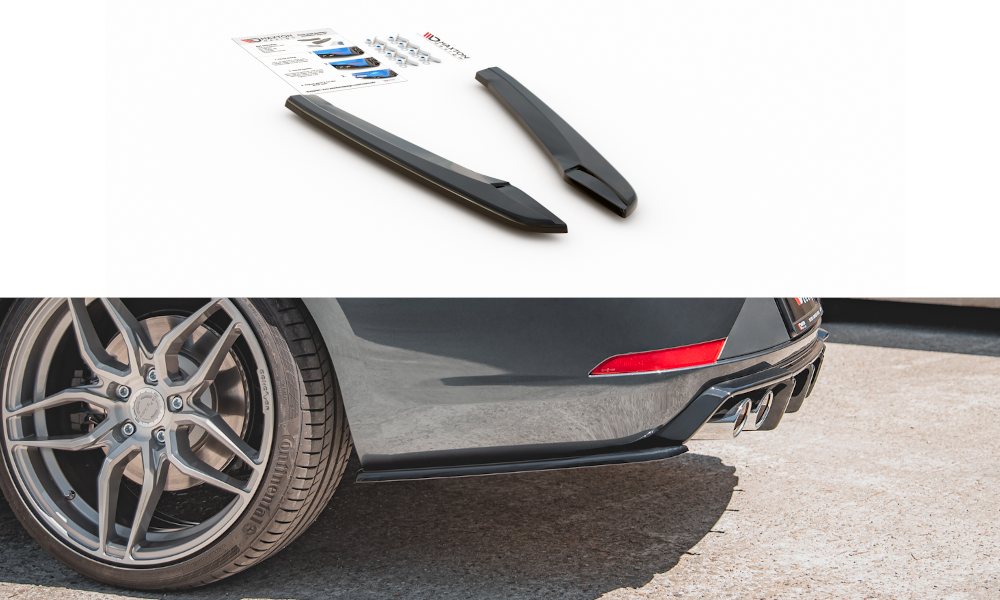 Maxton Design Heck Ansatz Flaps Diffusor V.2 für Seat Leon Cupra Mk3 FL Sportstourer schwarz Hochglanz