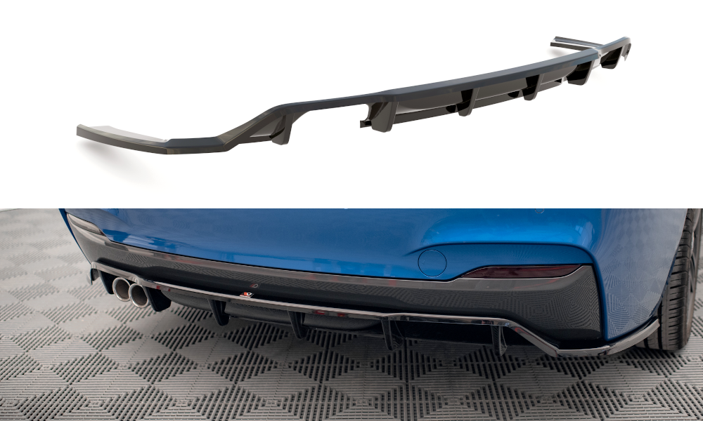 Maxton Design Mittlerer Diffusor Heck Ansatz DTM Look für BMW 2 M-Paket F22 schwarz Hochglanz