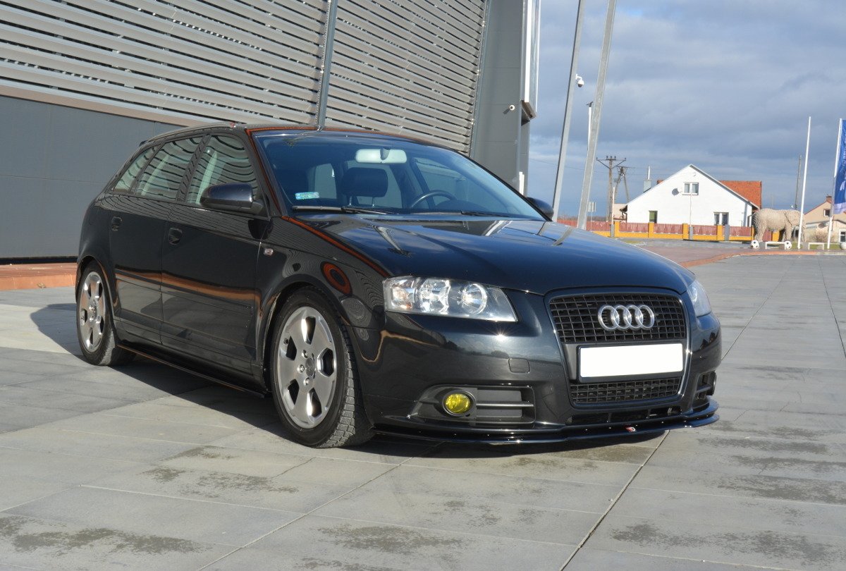 Maxton Design Seitenschweller Ansatz für Audi A3 Sportback 8P / 8P Facelift schwarz Hochglanz