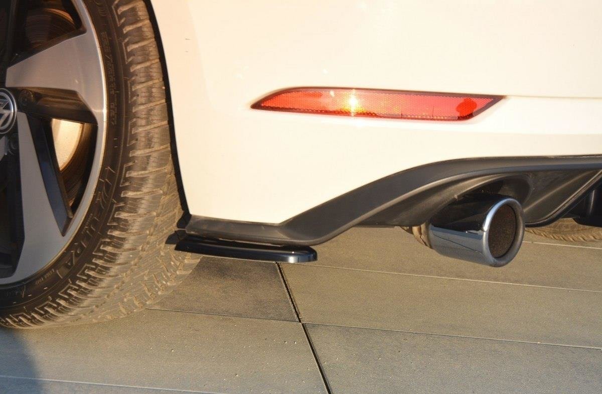 Maxton Design Heck Ansatz Flaps Diffusor für VW GOLF 7 GTI FACELIFT schwarz Hochglanz