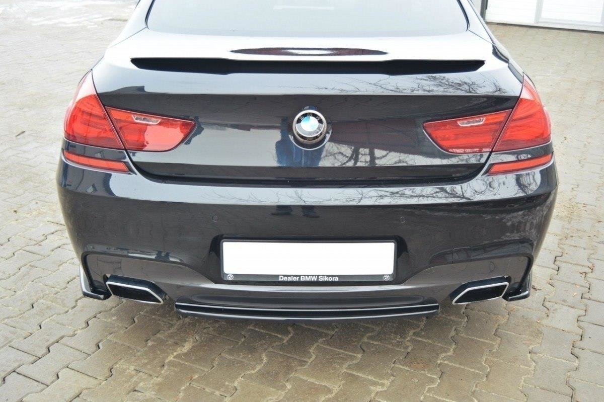 Maxton Design Heck Ansatz Flaps Diffusor für BMW 6er Gran Coupé M Paket schwarz Hochglanz