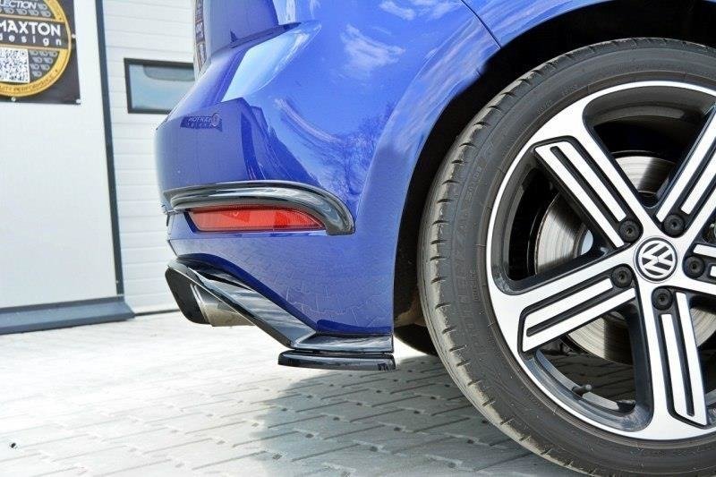 Maxton Design Heck Ansatz Flaps Diffusor für VW Golf 7 R / R-Line Facelift schwarz Hochglanz