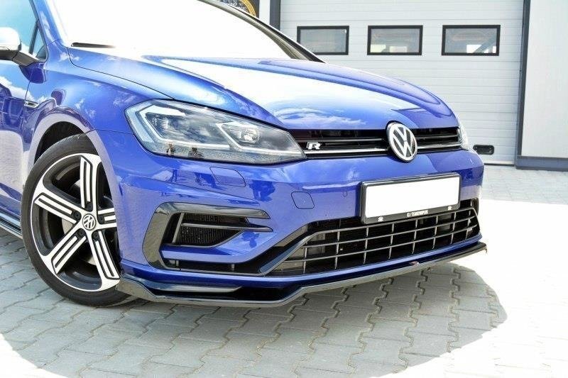 Maxton Design Front Ansatz V.2 für VW Golf 7 R / R-Line Facelift schwarz Hochglanz