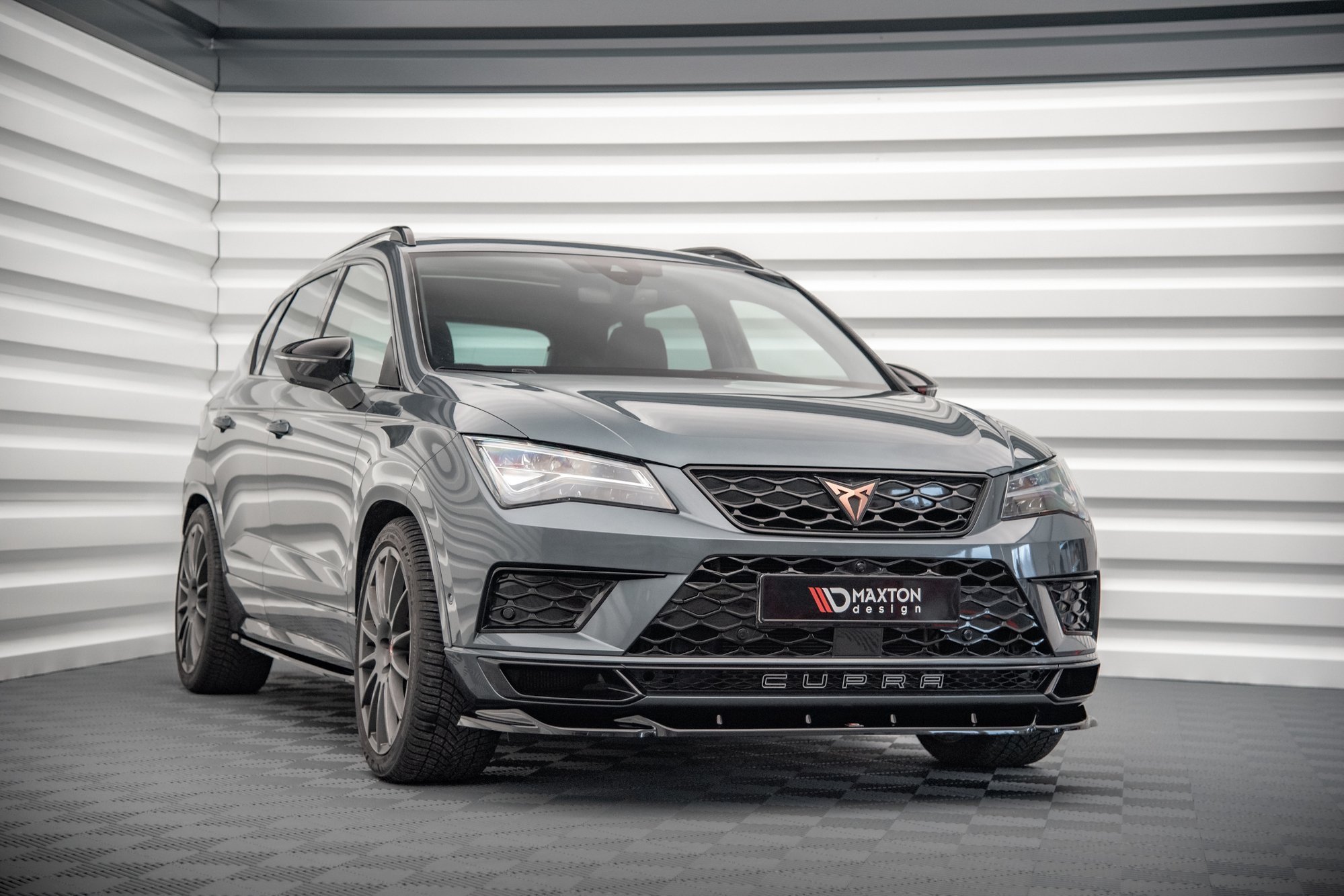 Maxton Design Front Ansatz V.2 für Cupra Ateca schwarz Hochglanz