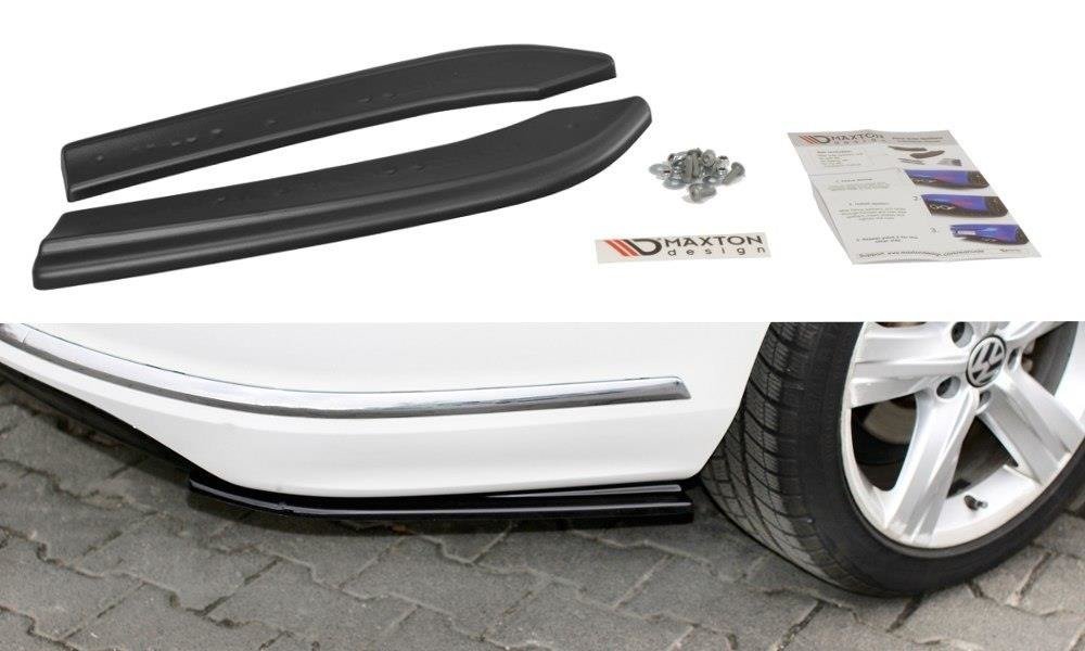 Maxton Design Heck Ansatz Flaps Diffusor für Vw Passat B7 R-Line Variant schwarz Hochglanz