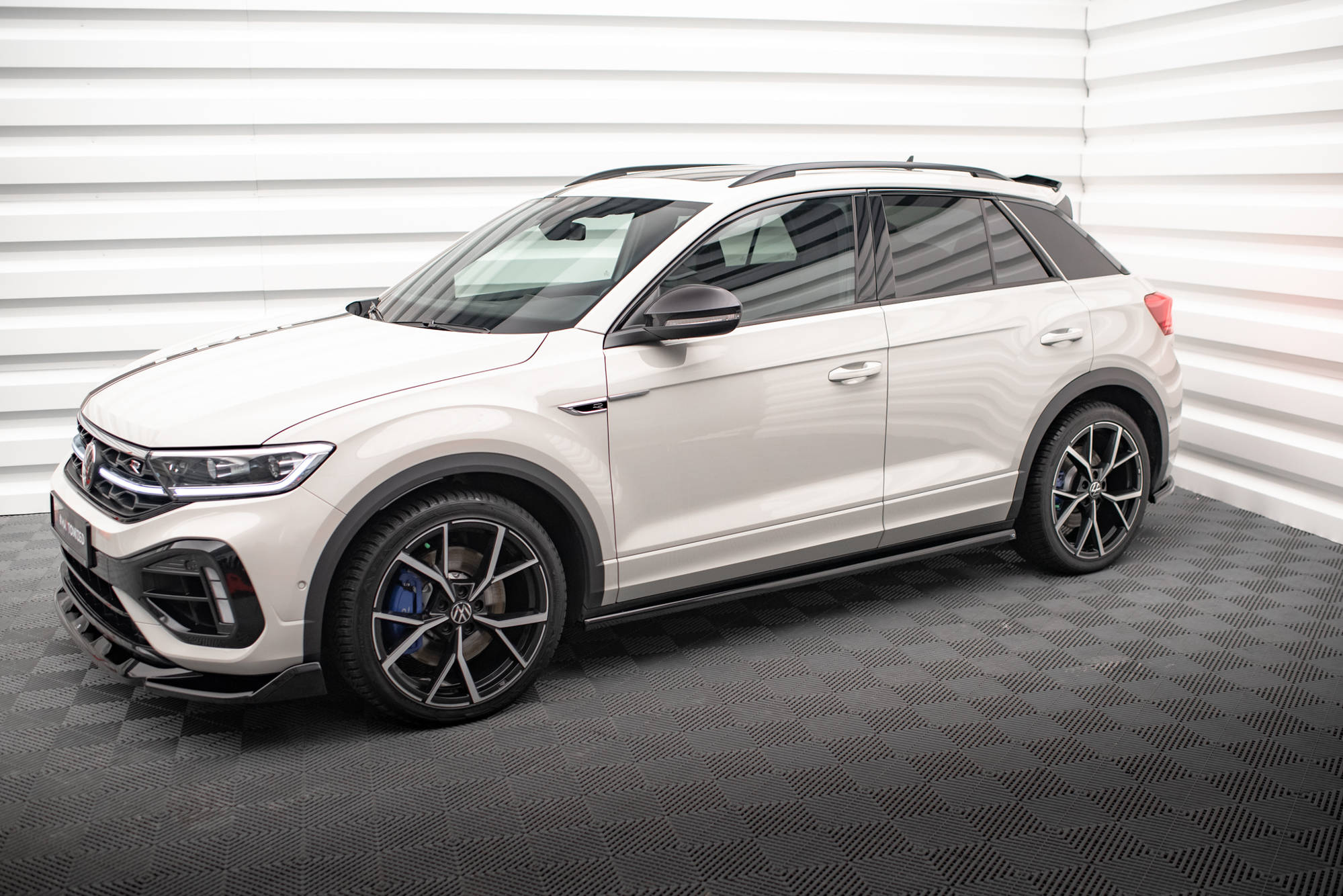 Maxton Design Seitenschweller Ansatz für Volkswagen T-Roc R Mk1 Facelift schwarz Hochglanz