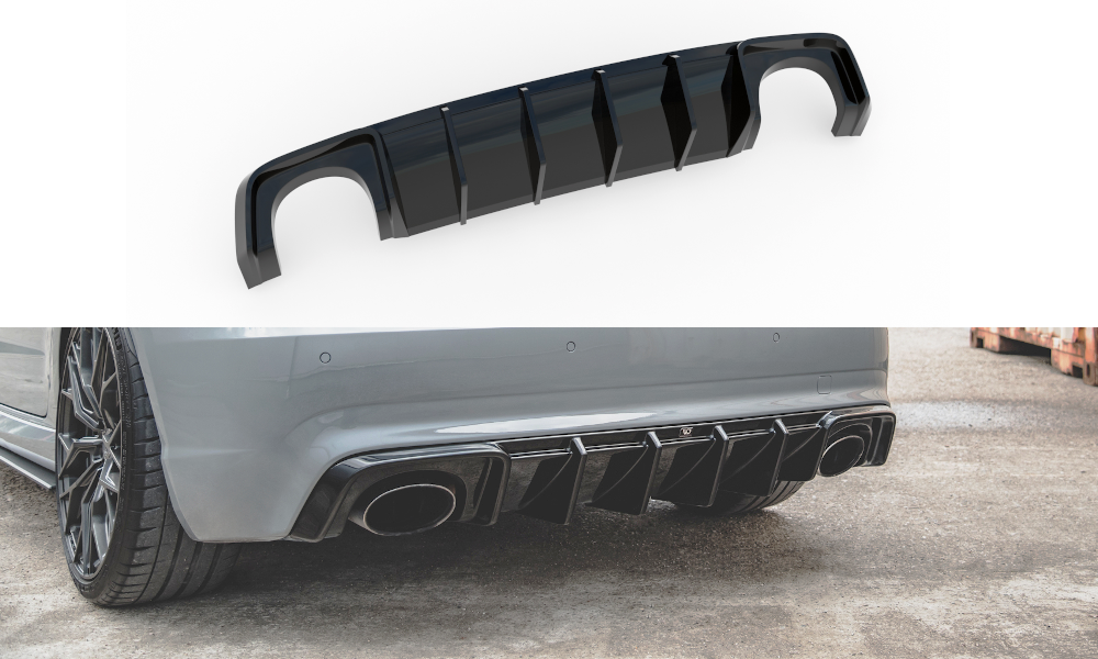 Maxton Design Diffusor Heck Ansatz für Audi RS3 8V Sportback schwarz Hochglanz