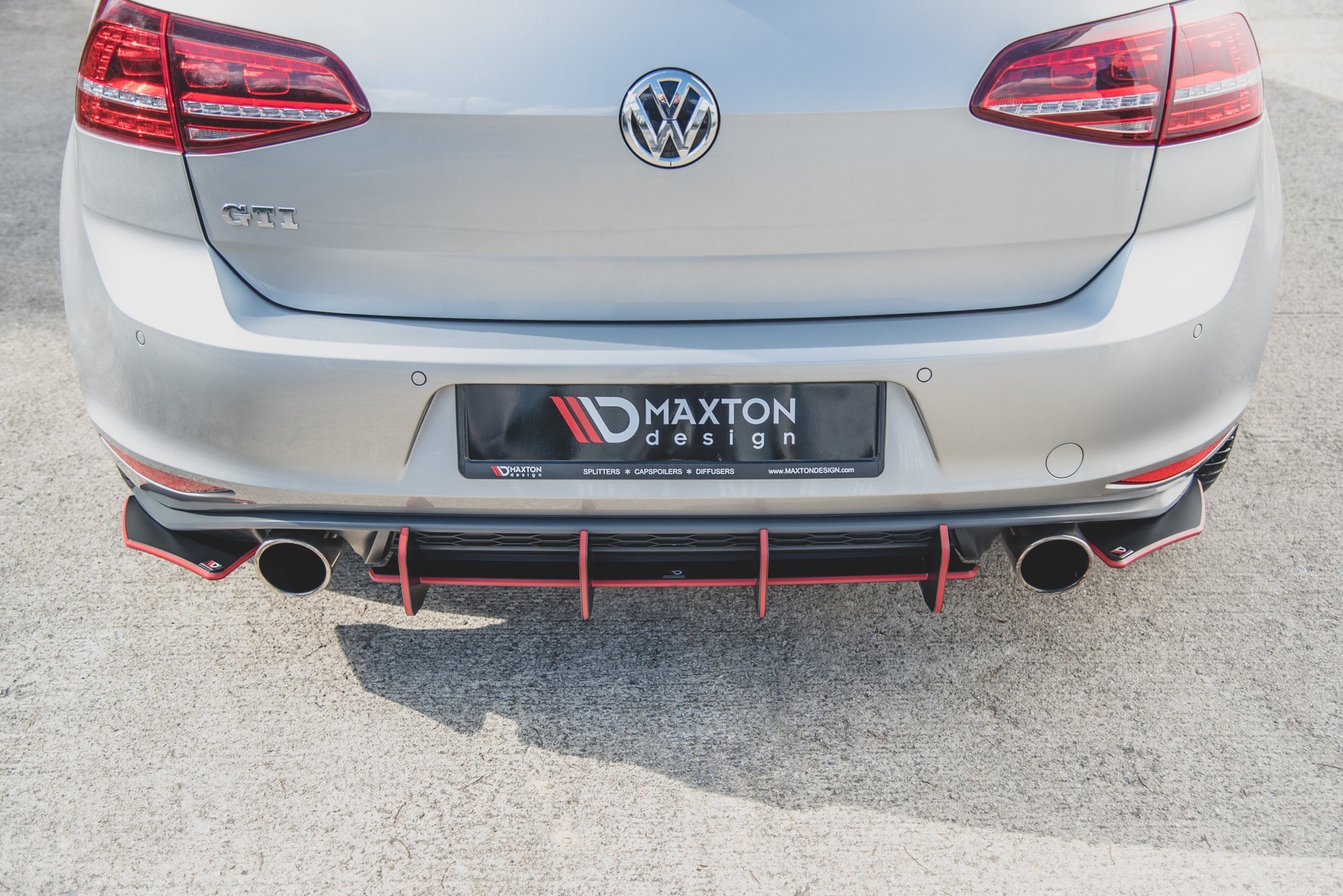 Maxton Design Diffusor Heck Ansatz für Heckschürze V.2 für VW Golf 7 GTI