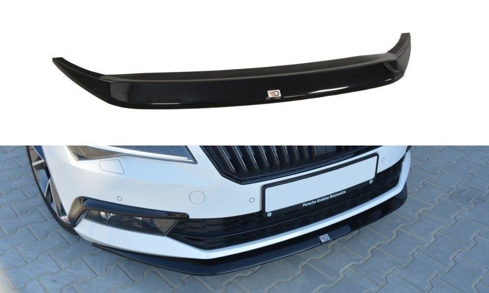 Maxton Design Front Ansatz V.1 für Skoda Superb Mk3 schwarz Hochglanz