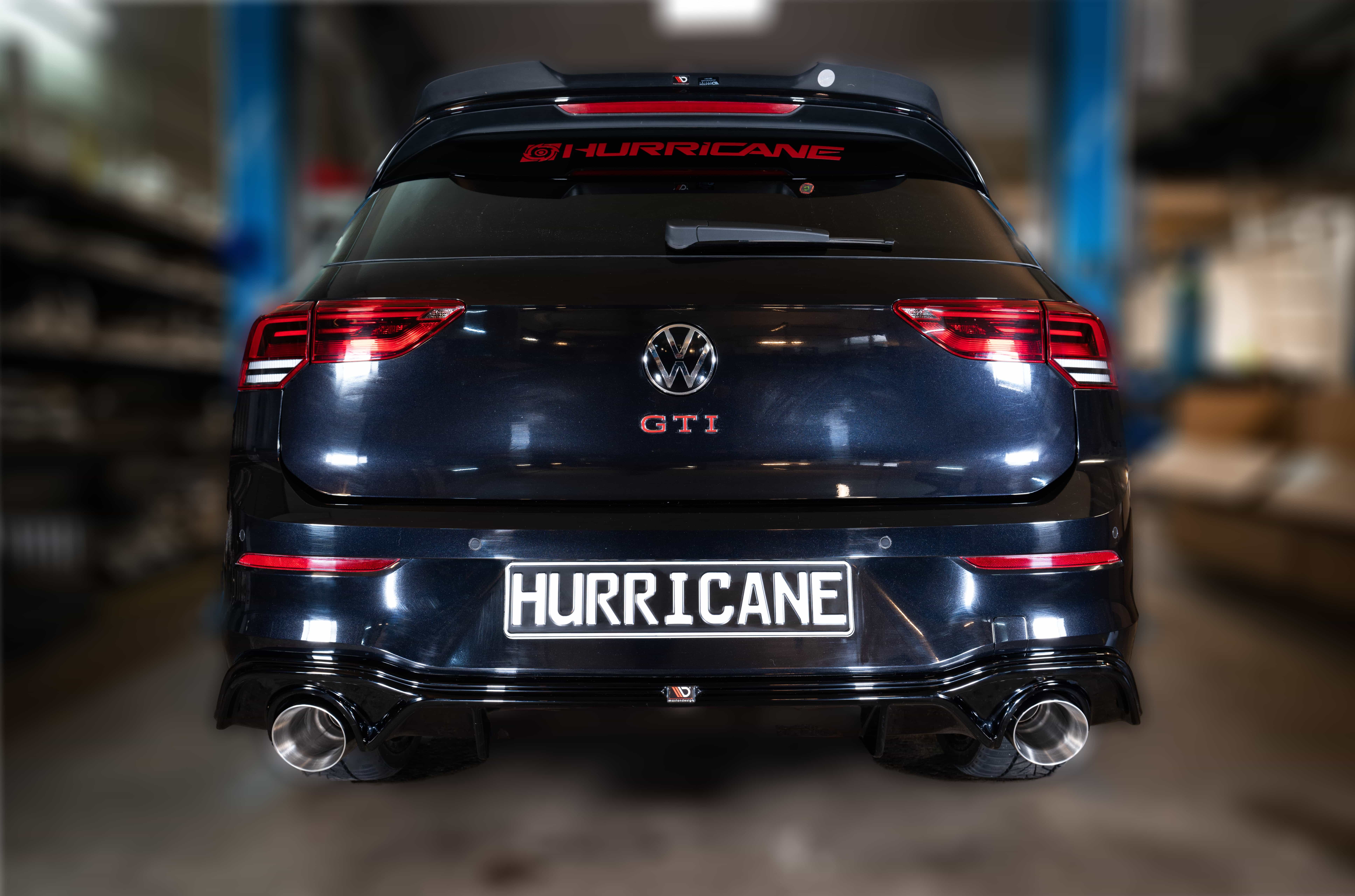 Hurricane 3,5" Auspuffanlage für Golf 8 GTI 245PS FWD Hurricane 3,5" Auspuffanlage für Golf 8 GTI 245PS FWD