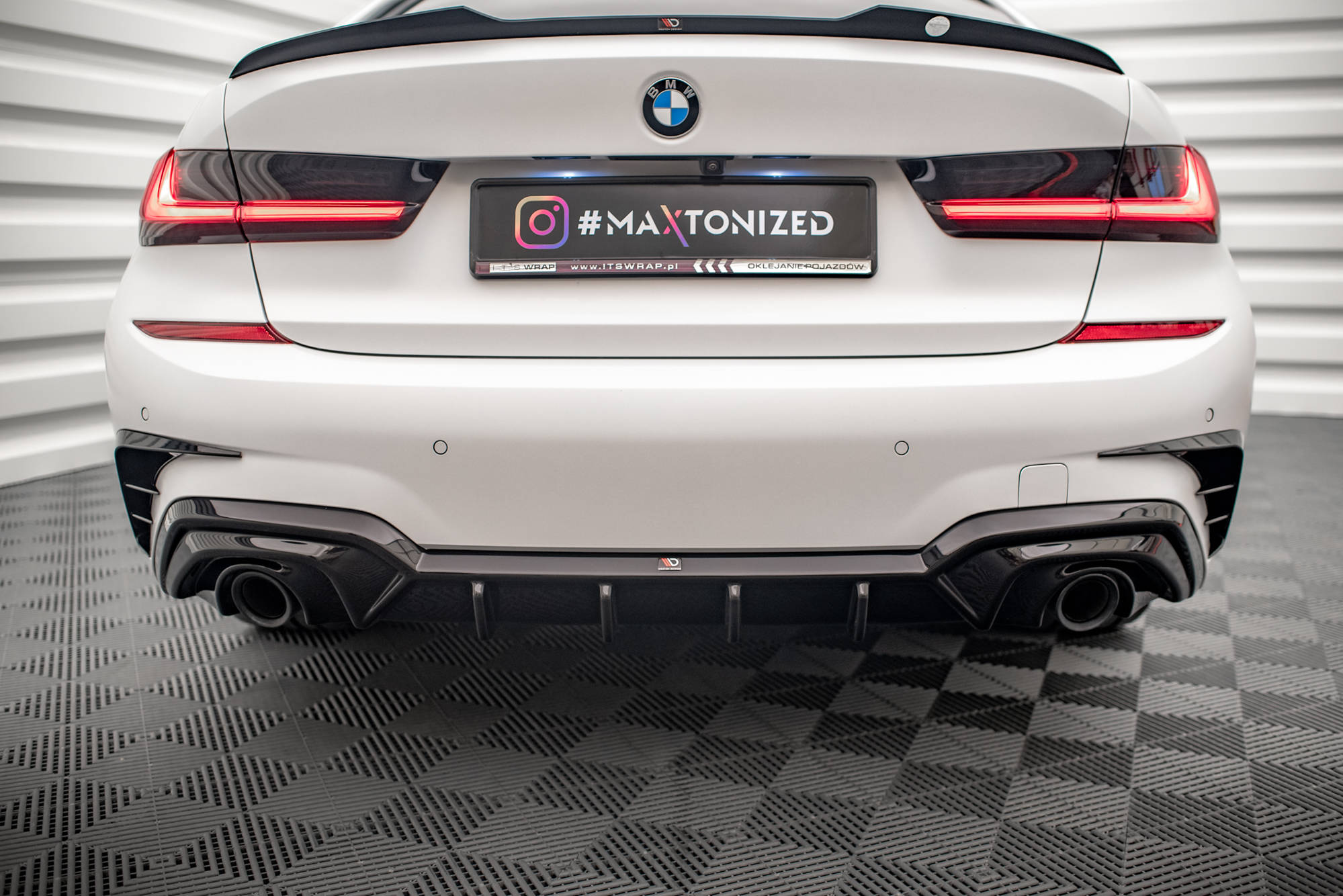 Maxton Design Diffusor Heck Ansatz für BMW 3er M-Paket G20 / G21