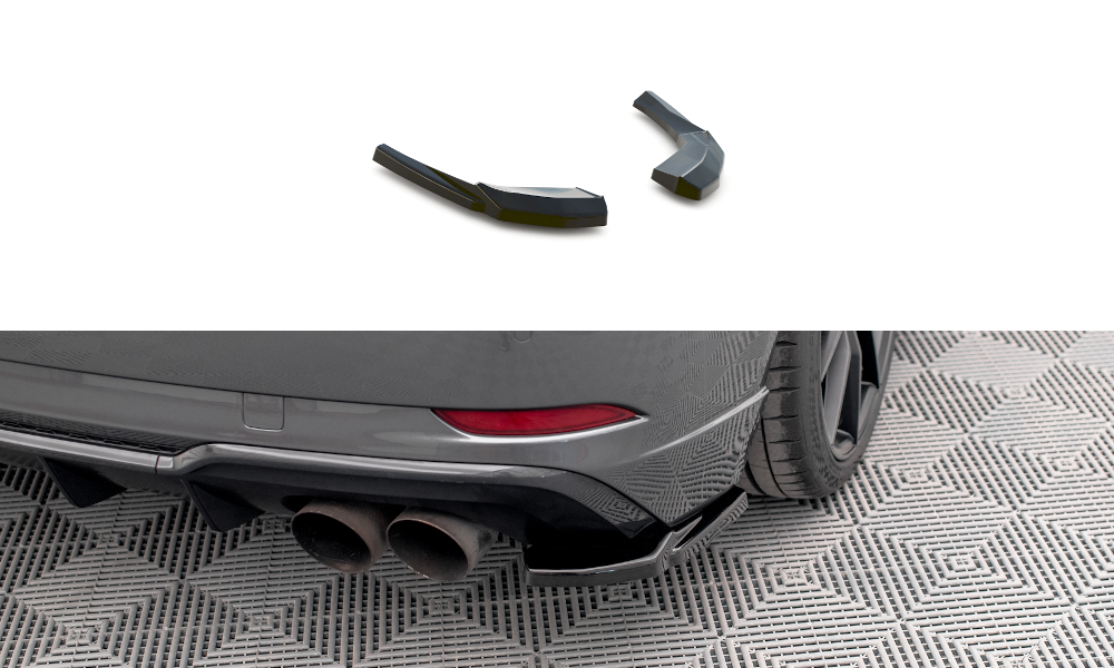 Maxton Design Heck Ansatz Flaps Diffusor für Audi S3 Sportback 8V Facelift schwarz Hochglanz