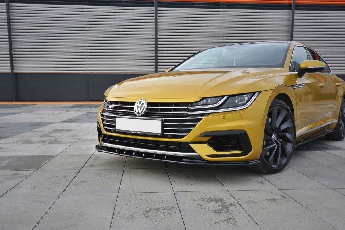 Maxton Design Front Ansatz für v.3 Volkswagen Arteon R-Line schwarz Hochglanz