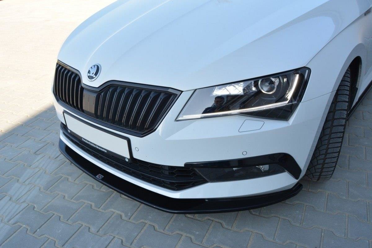 Maxton Design Front Ansatz V.3 für Skoda Superb Mk3 schwarz Hochglanz