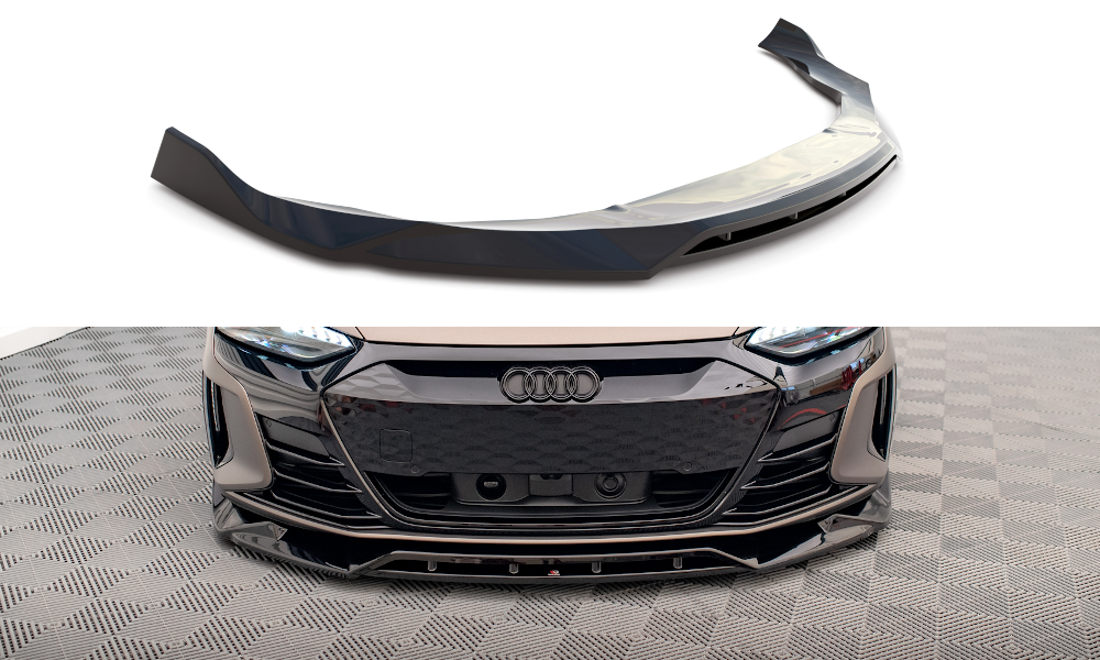 Maxton Design Front Ansatz V.2 für Audi e-Tron GT / RS GT Mk1 schwarz Hochglanz