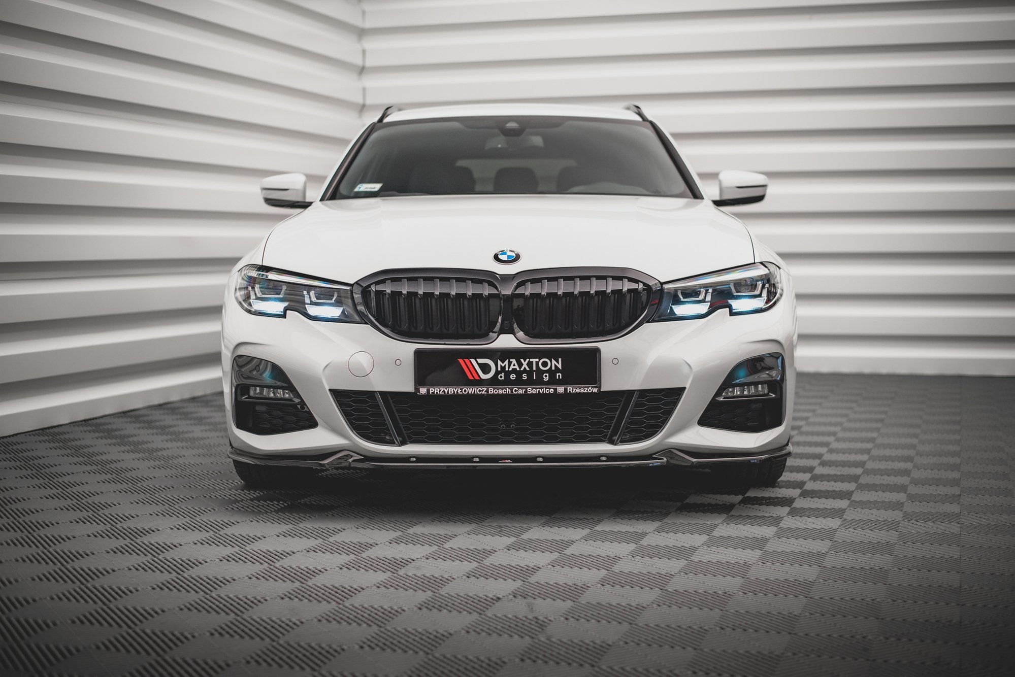 Maxton Design Front Ansatz V.4 für BMW 3er G20 / G21 M-Paket schwarz Hochglanz