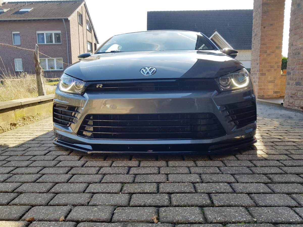 Maxton Design Front Ansatz V.1 für VOLKSWAGEN SCIROCCO MK.3 R FACELIFT schwarz Hochglanz