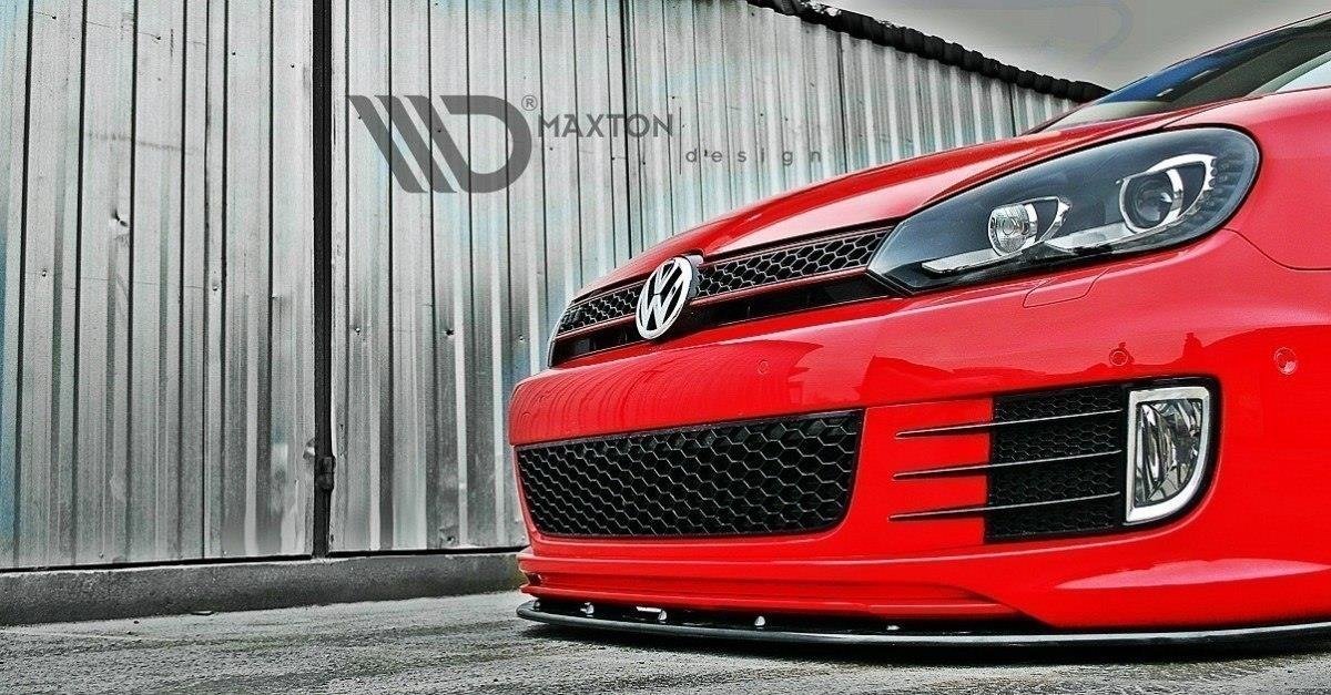 Maxton Design Front Ansatz für VER.2 VW GOLF 6 (FÜR GOLF GTI 35TH) schwarz Hochglanz