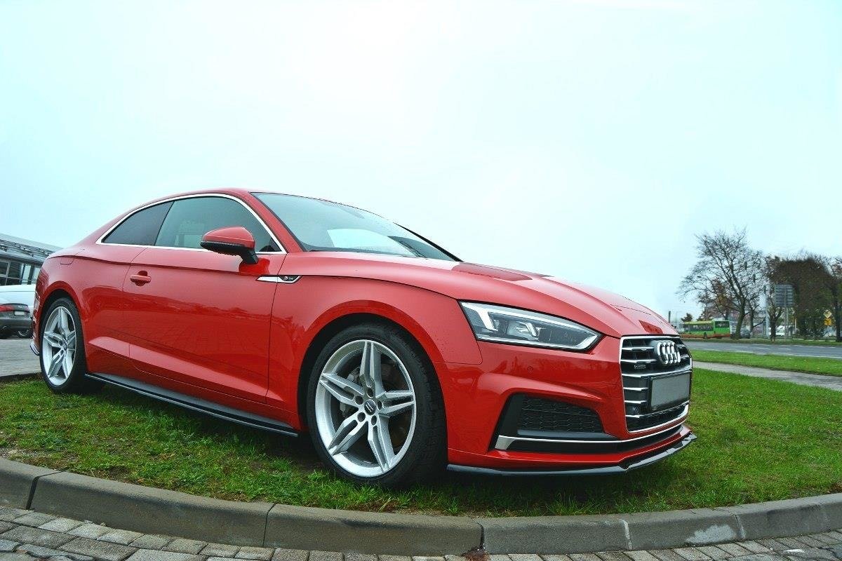 Maxton Design Front Ansatz V.2 für Audi A5 F5 S-Line schwarz Hochglanz
