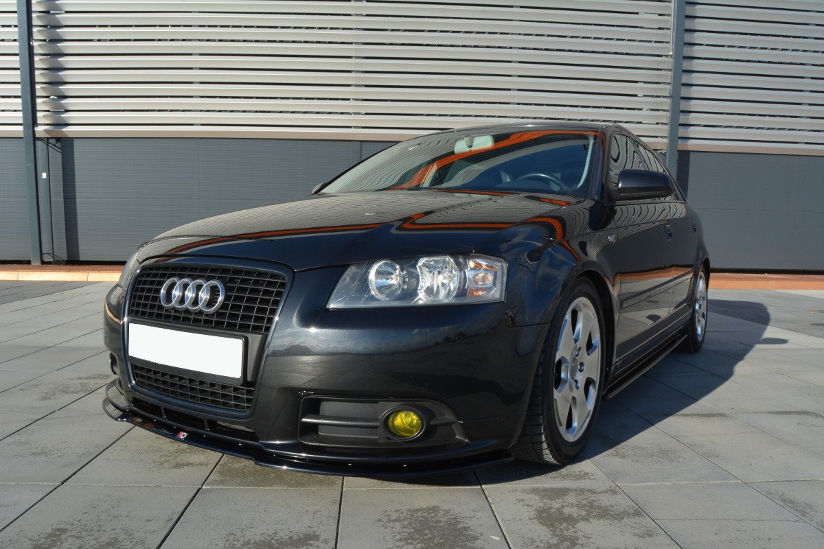 Maxton Design Front Ansatz für Audi A3 S-Line 8P schwarz Hochglanz