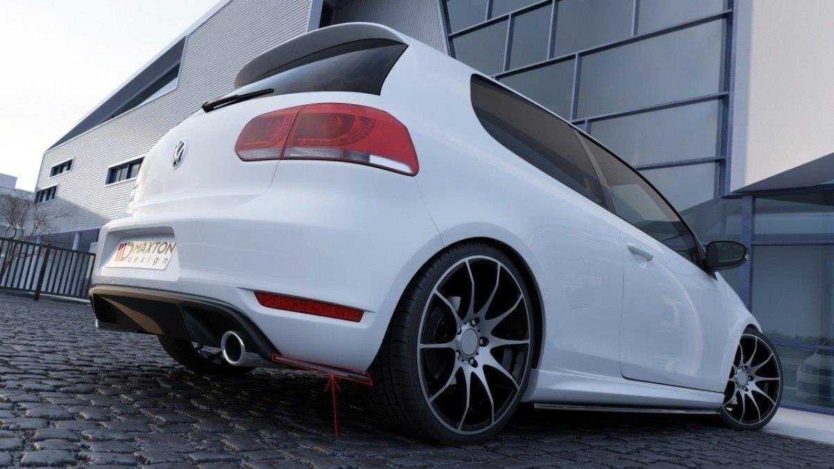 Maxton Design Heck Ansatz Flaps Diffusor für VW GOLF 6 GTI 35TH schwarz Hochglanz