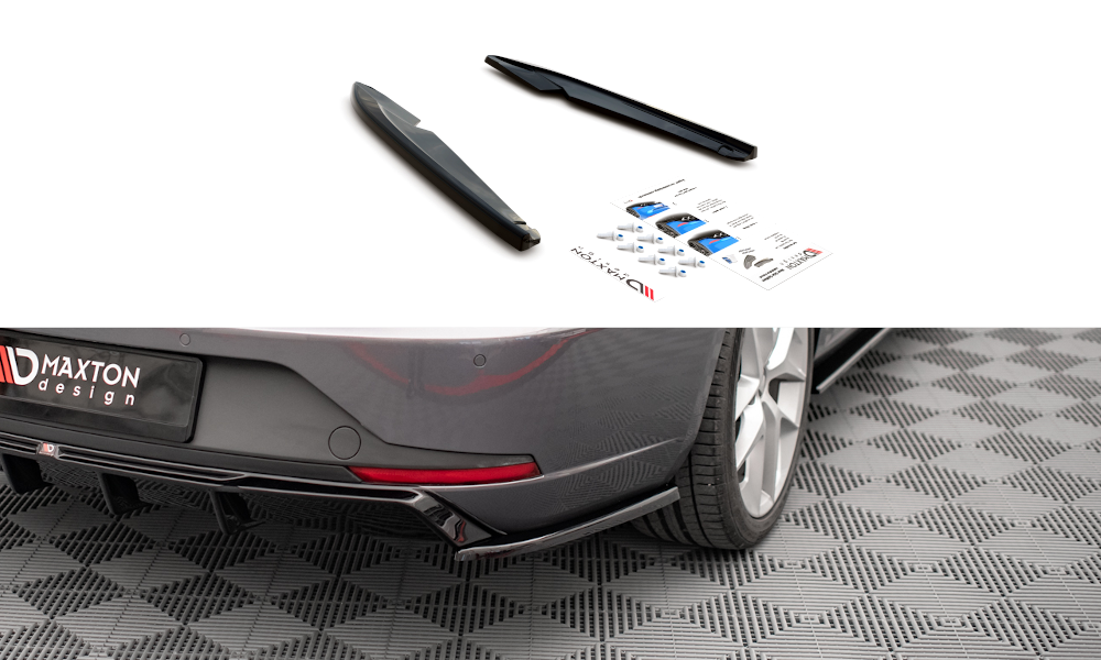 Maxton Design Heck Ansatz Flaps Diffusor V.2 für Seat Leon FR Sportstourer Mk3 schwarz Hochglanz