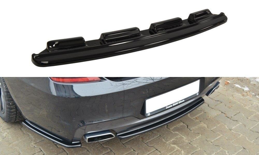 Maxton Design Mittlerer Diffusor Heck Ansatz für BMW 6er Gran Coupé M Paket  schwarz Hochglanz