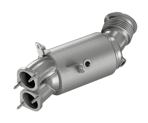 HJS Ø 76/2x60mm Vorderrohr / Downpipe mit Kat (E8x, E9x)