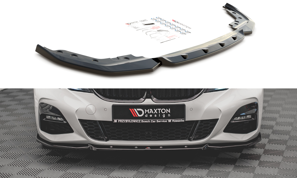 Maxton Design Front Ansatz V.5 für BMW 3er G20 / G21 M-Paket schwarz Hochglanz