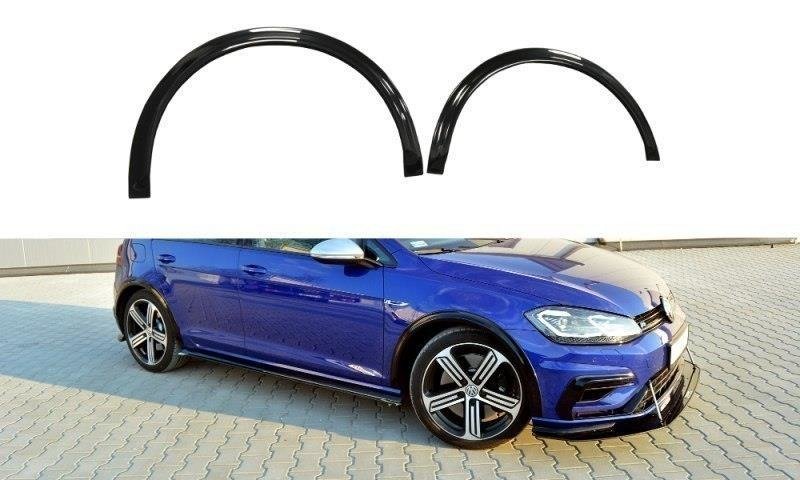Maxton Design Kotflügelverlängerung VW Golf 7 R / R-Line Facelift schwarz Hochglanz