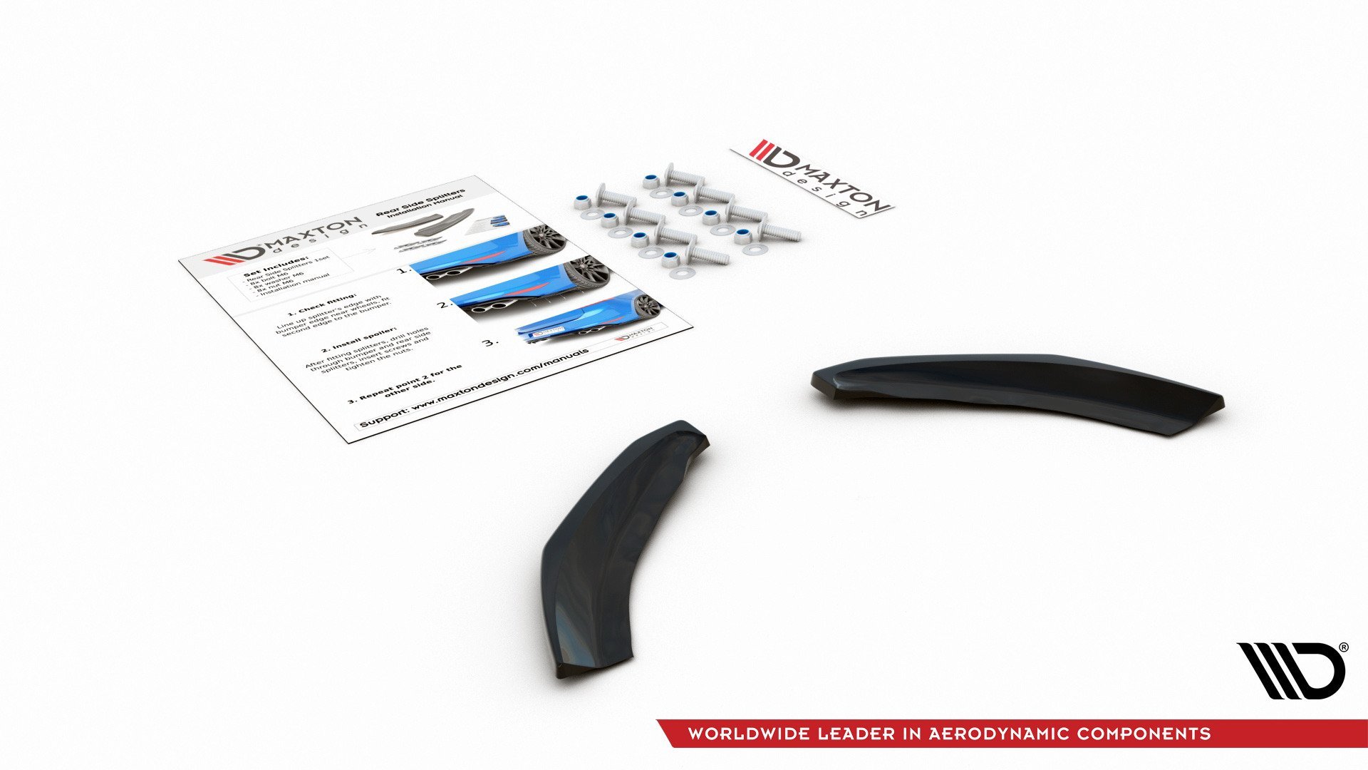 Maxton Design Heck Ansatz Flaps Diffusor für VW POLO MK6 GTI schwarz Hochglanz