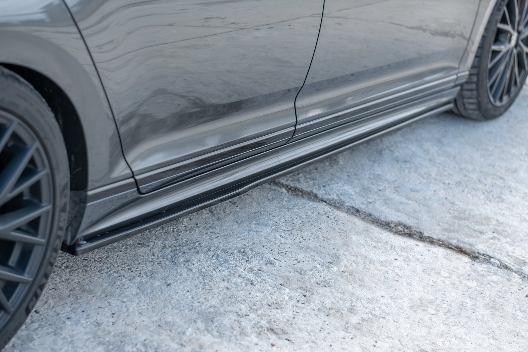 Maxton Design Seitenschweller Ansatz für Volkswagen Passat R-Line B8 schwarz Hochglanz