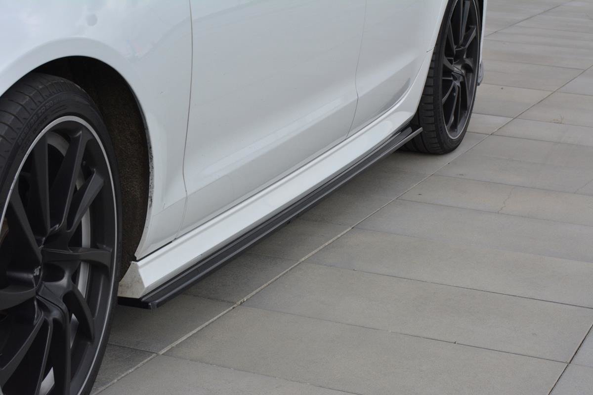 Maxton Design Seitenschweller Ansatz für Audi A6 C7 S-line/ S6 C7 Facelift schwarz Hochglanz