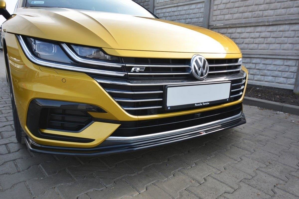 Maxton Design Front Ansatz für v.1 Volkswagen Arteon R-Line schwarz Hochglanz