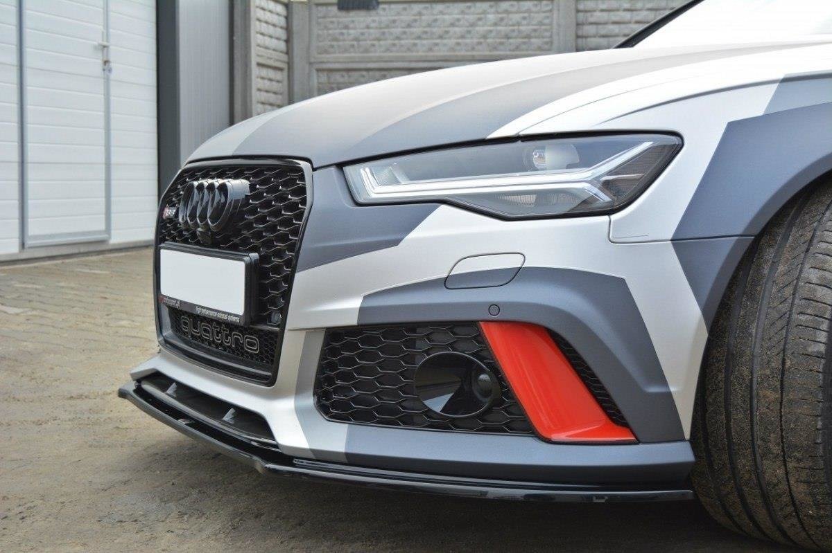 Maxton Design Front Ansatz V.1 für Audi RS6 C7 / C7 FL schwarz Hochglanz