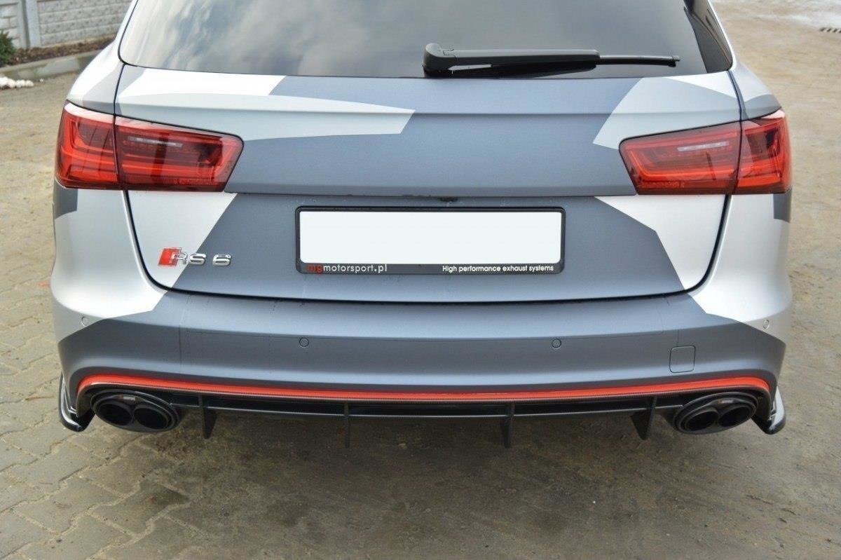 Maxton Design Heck Ansatz Flaps Diffusor für Audi RS6 C7 / C7 FL schwarz Hochglanz