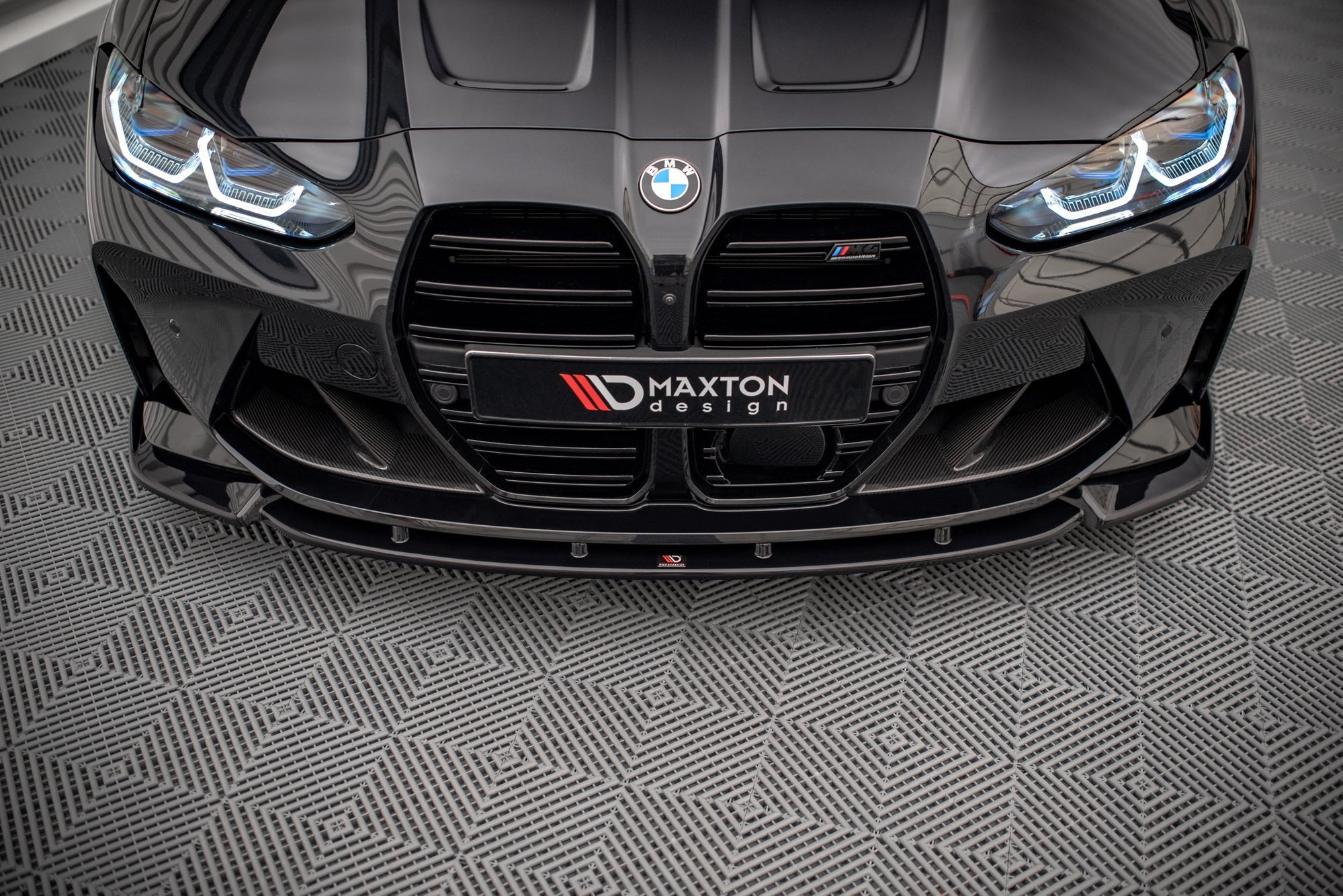 Maxton Design Front Ansatz V.3 für BMW M4 G82 / M3 G80 schwarz Hochglanz