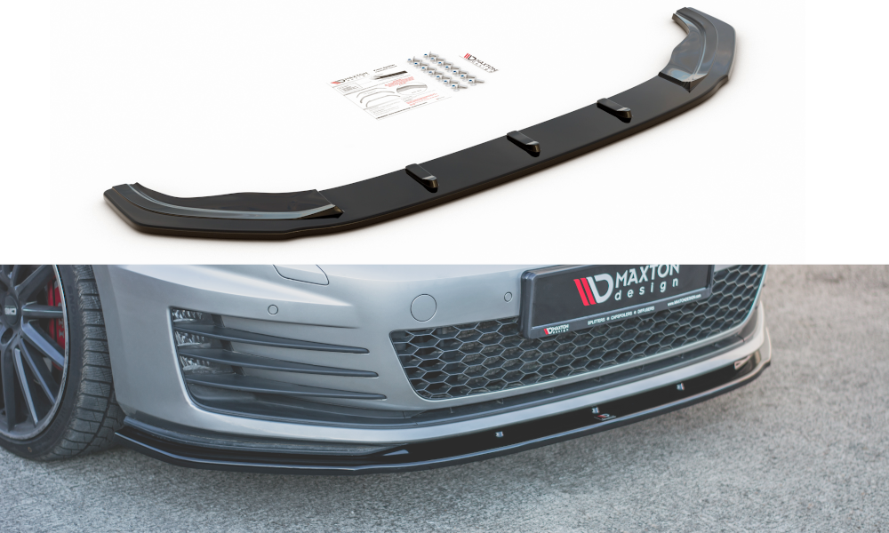 Maxton Design Front Ansatz V.1 für VW Golf 7 GTI  schwarz Hochglanz