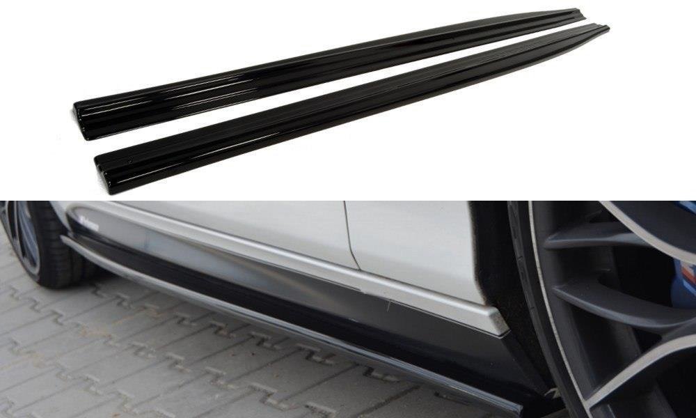Maxton Design Seitenschweller Ansatz für BMW 1er F21 M135i / M140i / M-Paket schwarz Hochglanz