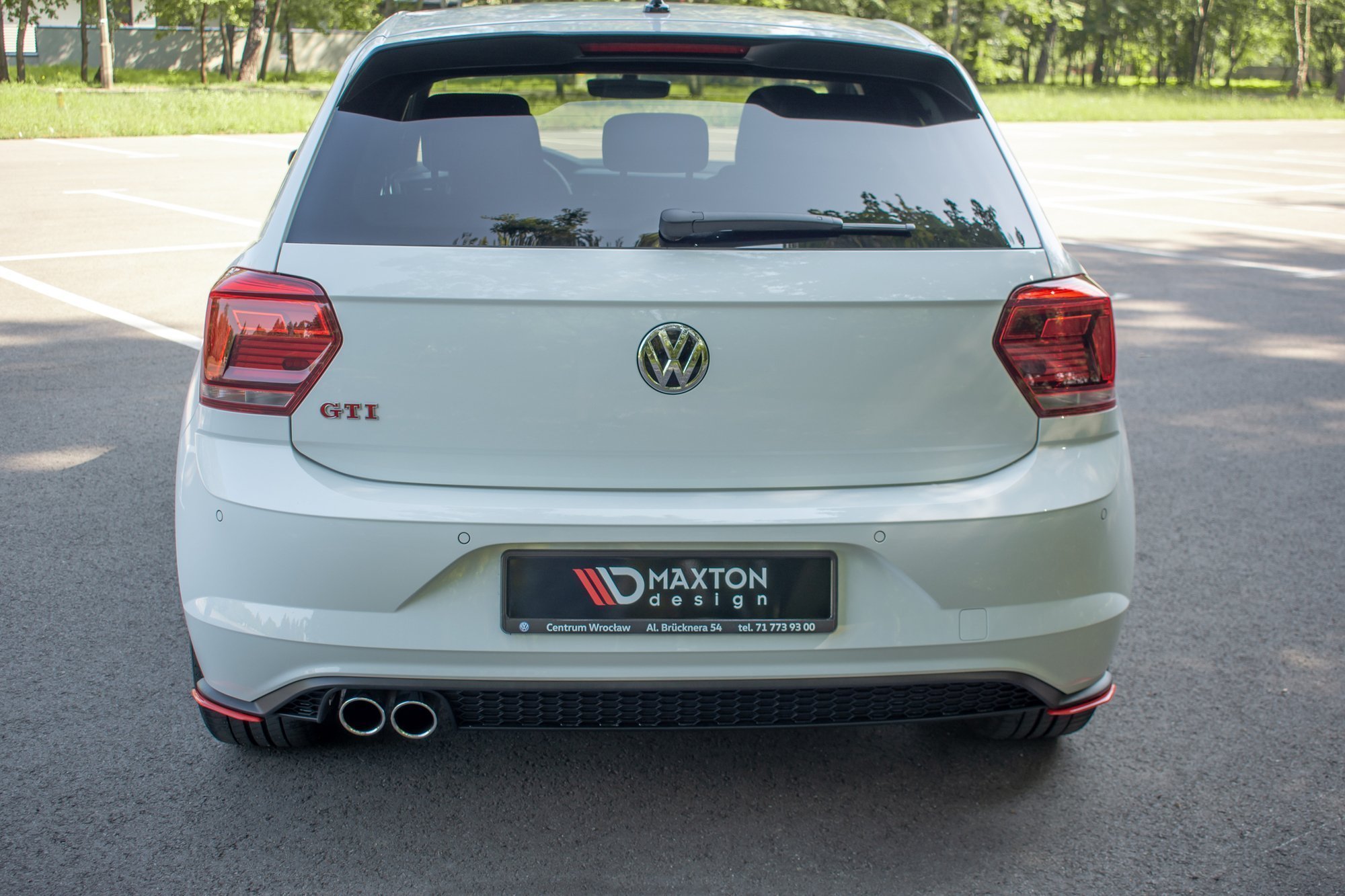 Maxton Design Heck Ansatz Flaps Diffusor für VW POLO MK6 GTI schwarz Hochglanz