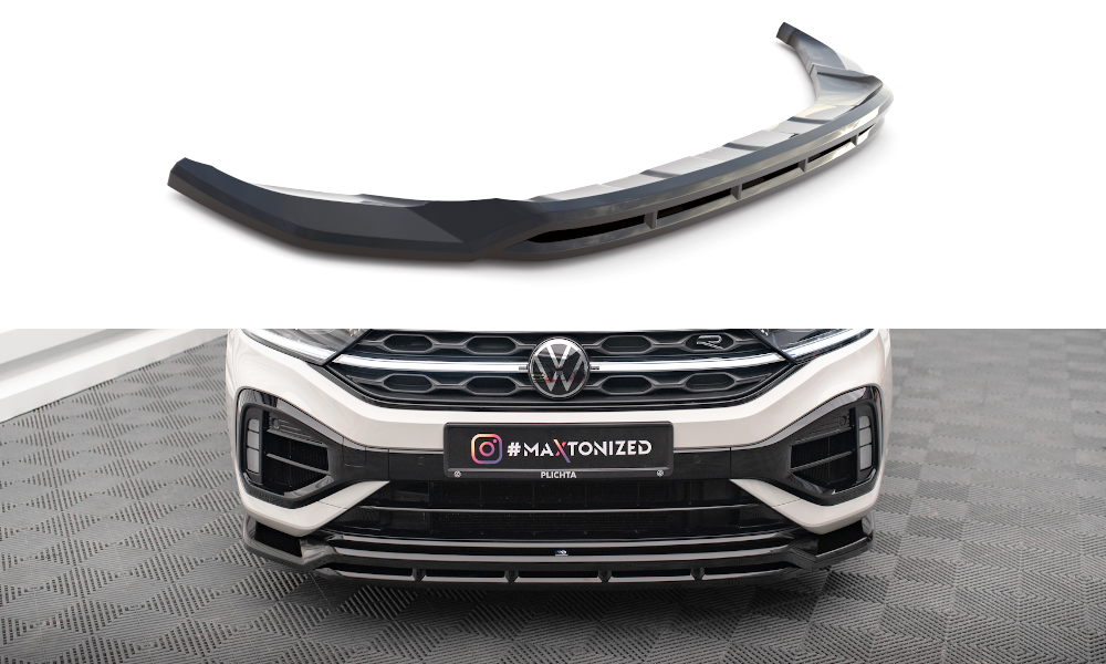 Maxton Design Front Ansatz V.1 für Volkswagen T-Roc R Mk1 Facelift schwarz Hochglanz