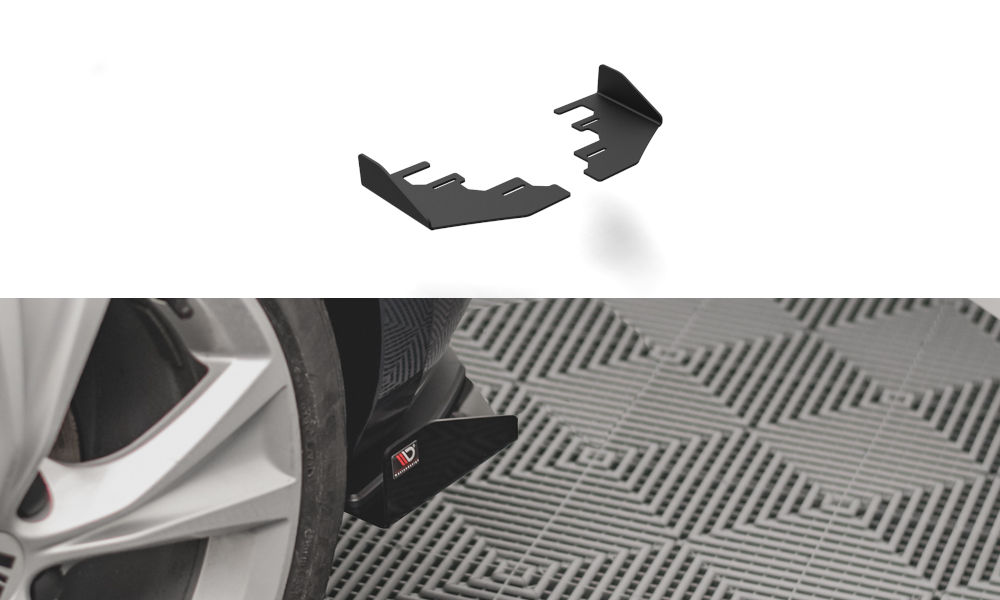 Maxton Design Hintere Seiten Flaps für Seat Leon FR Hatchback Mk4 schwarz Hochglanz